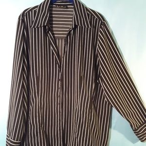 Black and White Stripe Dress Shirt